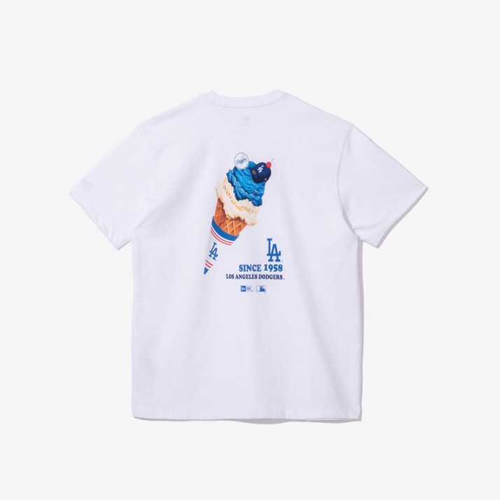 백화점 정품 뉴에라 (스타필드 하남) MLB LA 다저스 홈 치어링 아이스크림 티셔츠 화이트 / 14179168