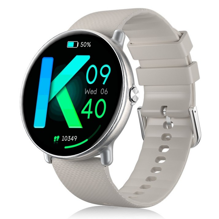 무선 블루투스 통화 스마트워치 Y6 1.43인치 고화질 아몰레드, 실버, 36mm, GPS  블루투스