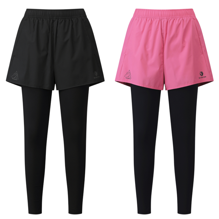 블랙야크 여성 트레일러닝 레깅스쇼츠 가을 스판 일체형 반바지 1BYHPFU501