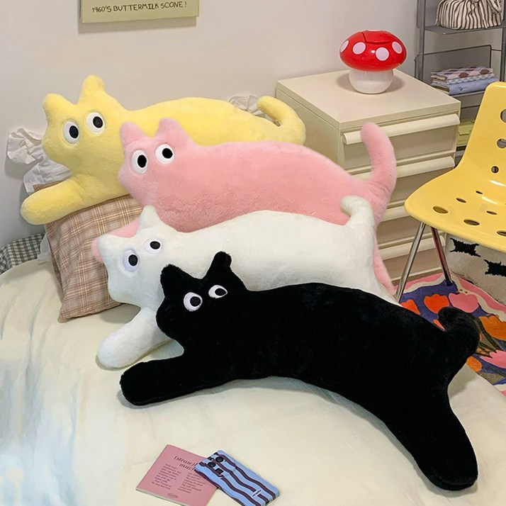 촉감대박 루시아이 힐끔 고양이 컬러 롱쿠션