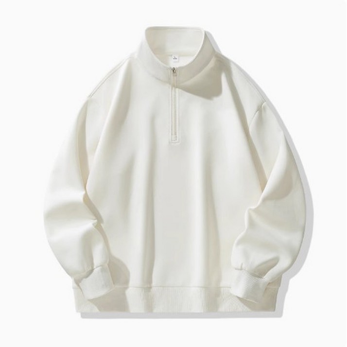 그립 남자 빅사이즈 베이직 무지 반집업 맨투맨