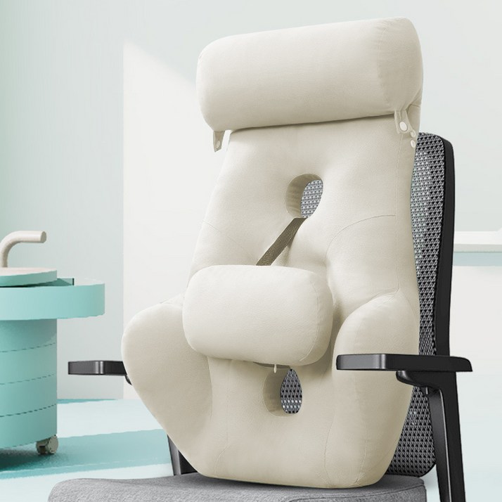 Pogeuni 사무실 사무용 바른자세 허리 쿠션 조절가능한 고급형 대형 의자 등받이 쿠션