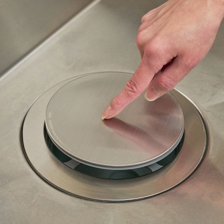 싱크대 배수구 커버 싱크대 하수구 냄새 차단 팝업 덮개 대구경, L스테인레스, 2개