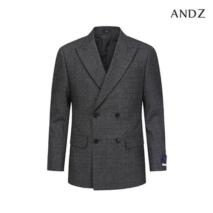 앤드지 이모션 임팩트 라이크라 혼방 슬림핏 글렌체크 4버튼 더블 피크드 자켓BZC4SB12561469366