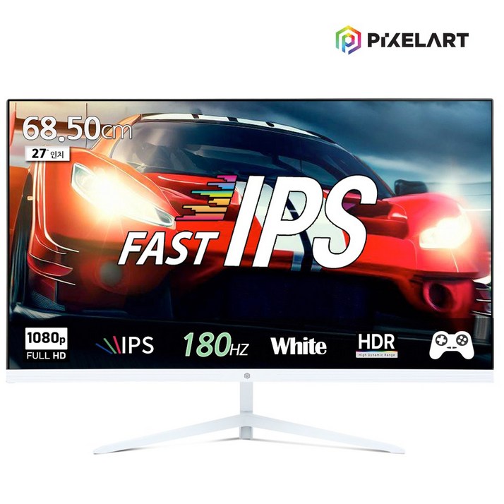 상품권 증정 픽셀아트 PIXELART PA2718W 화이트 무결점 180Hz FHD Fast IPS 27형 모니터 무결점, PA2718W, 68cm