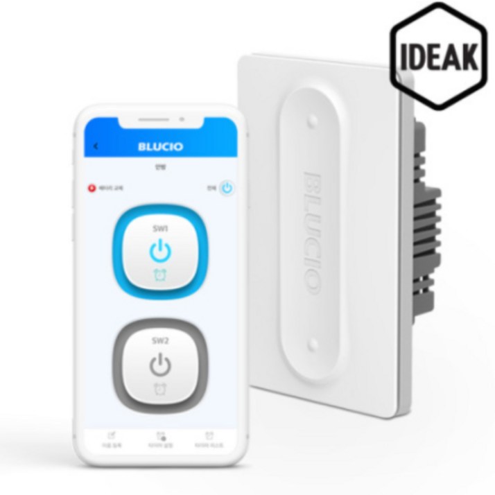 아이디크 부르시오 IOT 스마트스위치 1구 블루투스스위치 국내생산 타이머 전등 조명 리모컨