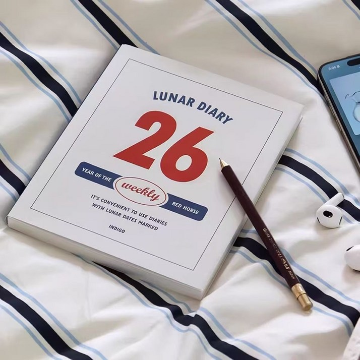 Equator 2026 루나 음력 위클리 다이어리, 흰색