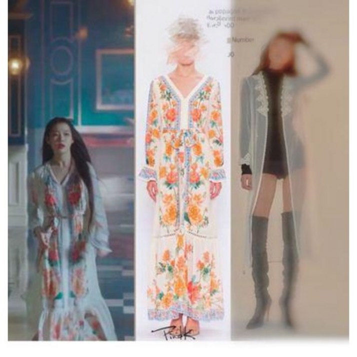 호텔델루나 연예인 패션 악세사리 장만월 꽃 원피스
