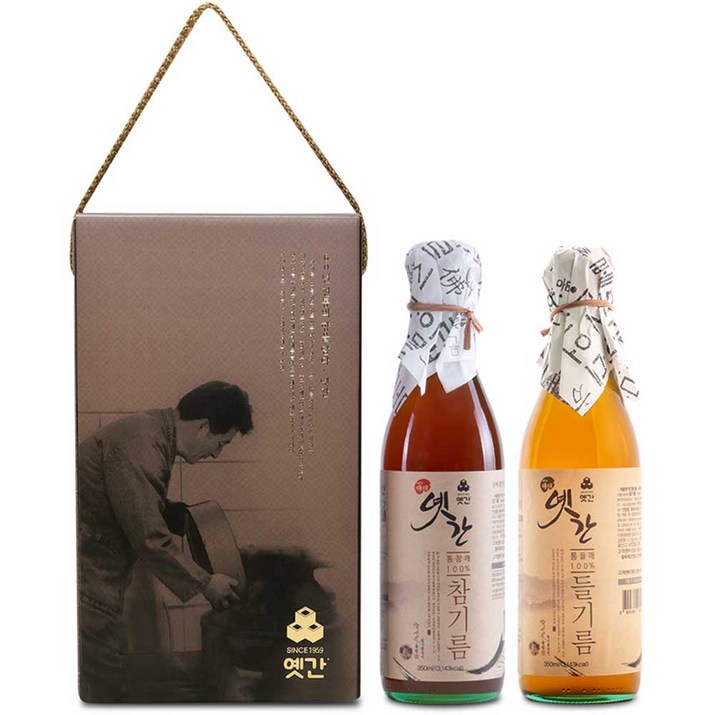 옛간 참기름 350ml  들기름 350ml 세트