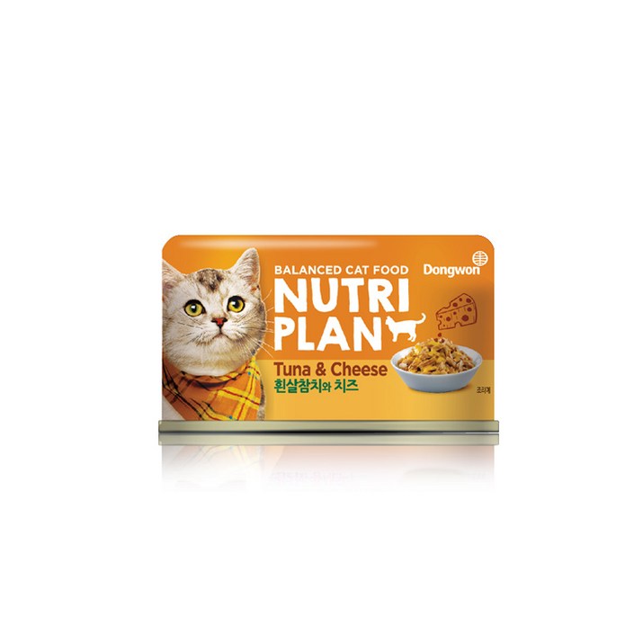 뉴트리플랜 고양이캔 160 g, 흰살참치 + 치즈 혼합맛, 48개 7202610491