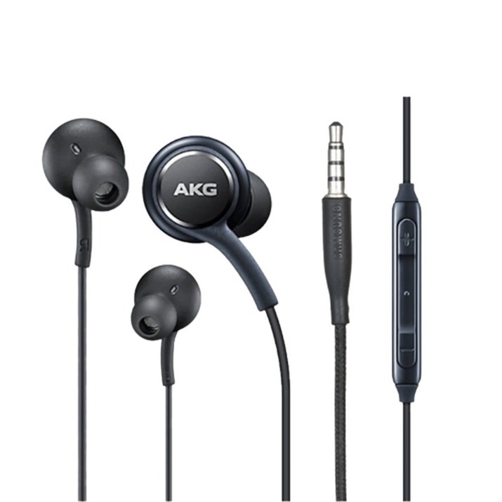 삼성 정품 AKG 유선이어폰 3.5파이 스마트폰 S10 S9 S8 노트9 노트8 갤럭시 화이트블랙, 블랙