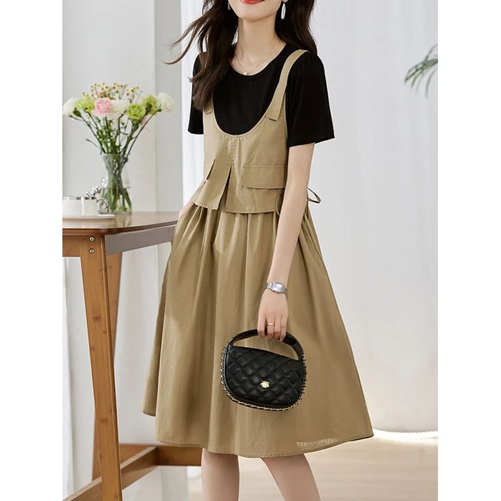 LL1958 트렌디한 레이어드 원피스