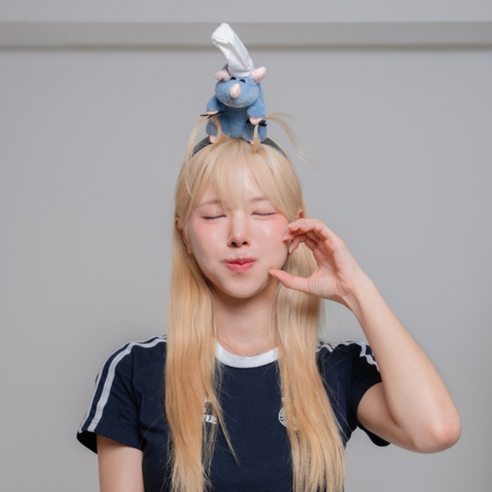 말랑마쥬 인싸템 캐릭터 파티 머리띠, 1개, 생쥐_블루