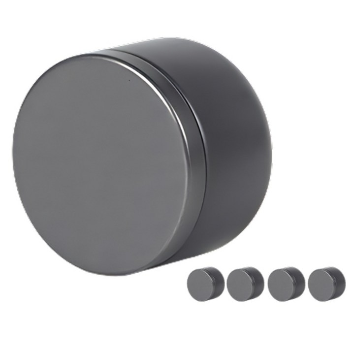 원형 틴케이스 알루미늄 컬러 케이스 5개 세트, 1세트, 그레이