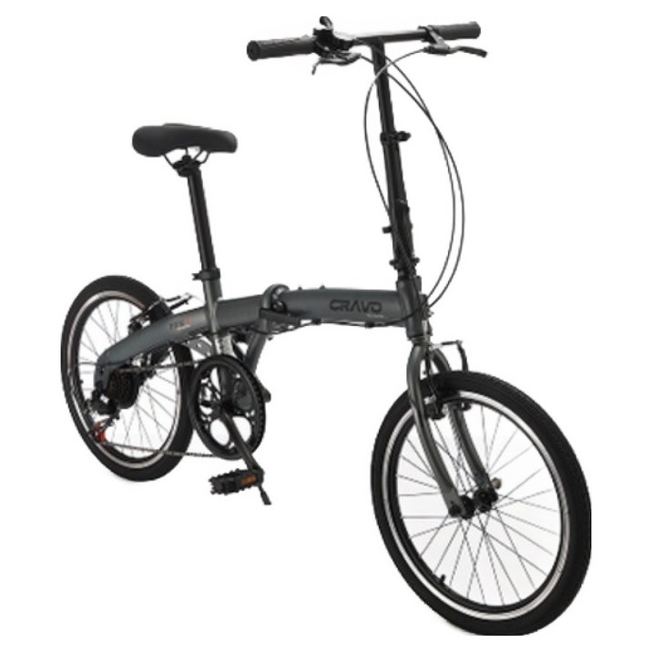 시마노 크라보 FFV7 미니벨로 시마노 7단 접이식 자전거, 1개, 153cm, 티타늄 그레이