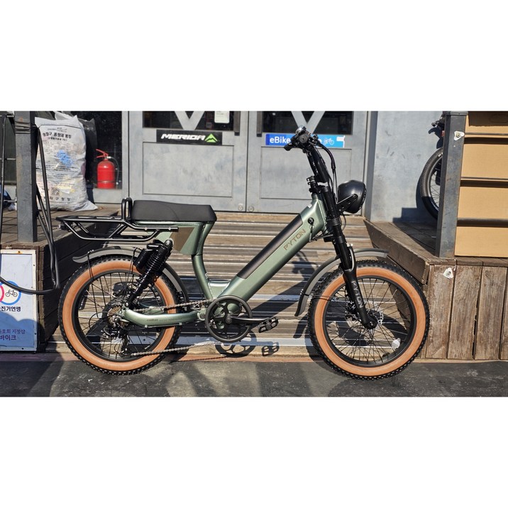알톤 2025 전기자전거 파이톤20 48V 500W 모페드바이크 15Ah, 매트 모스, 50.8cm(20인치)