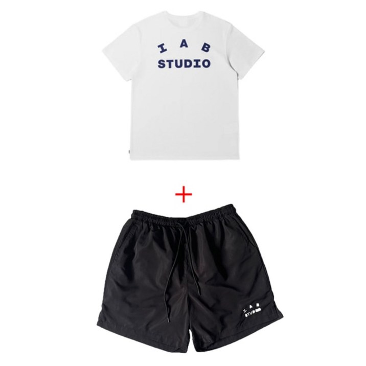 남자면반바지  남녀공용 IAB 스튜디오 티셔츠 및 스포츠 캐주얼 코튼 골프 슈트 브랜드 하이 스트리트 상의 2 개