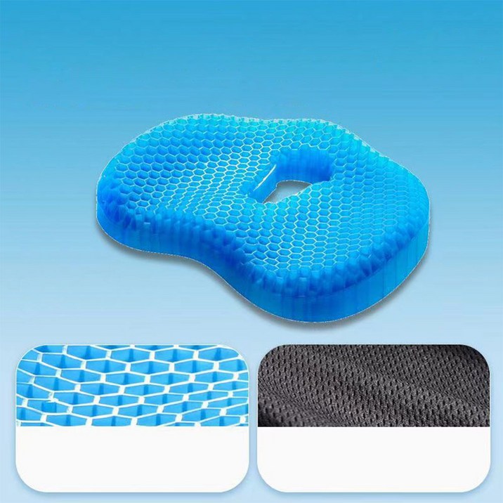 실리콘 방석 벌집+ 커버 세트 쿨 통풍 차량용 운전 방석 학생 사무실 젤리 방석  매트