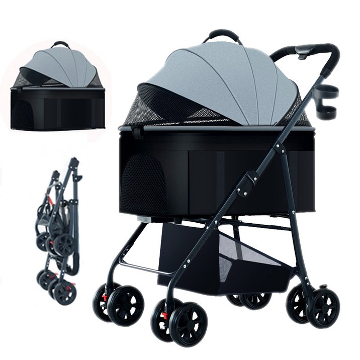포조이 강아지 유모차 접이식 탈부착 대형 강아지/고양이 유모차