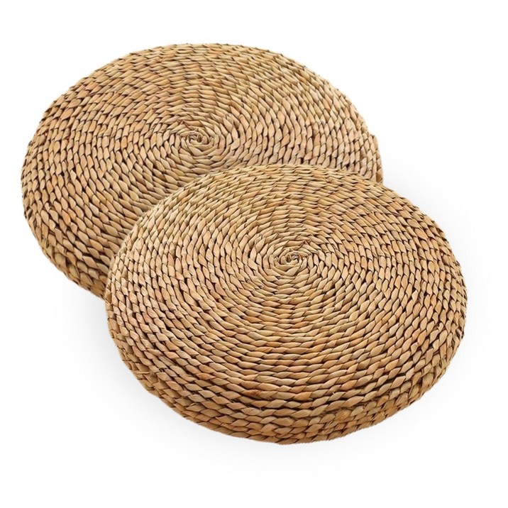 숲인더시티 라탄 원형 방석, 브라운, 2개