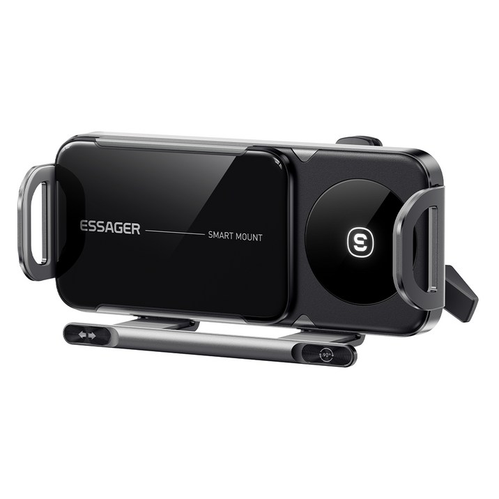 Essager 갤럭시 Z폴드 5/6 호환 15W 핸드폰 차량용 고속 무선충전 거치대, 그레이