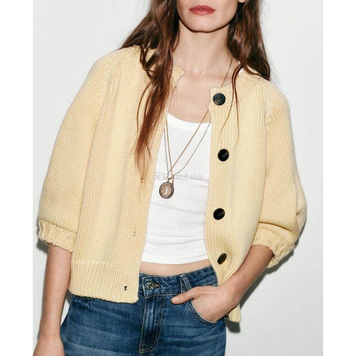 자라 벌룬 슬리브 니트 재킷 6771014