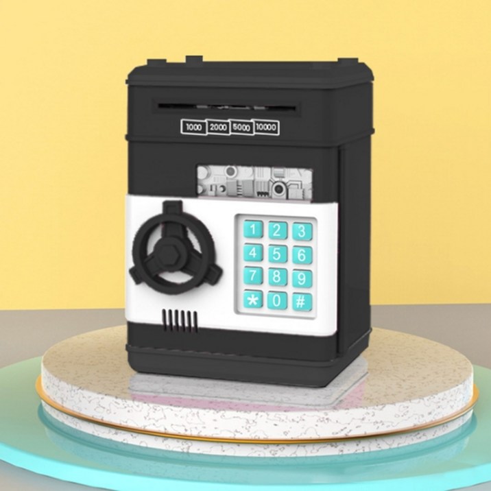 [당일출고] 크리스마스 x 신학기 맞이 노래하는 ATM 미니금고 지폐 저금통, 1개, 3.블랙