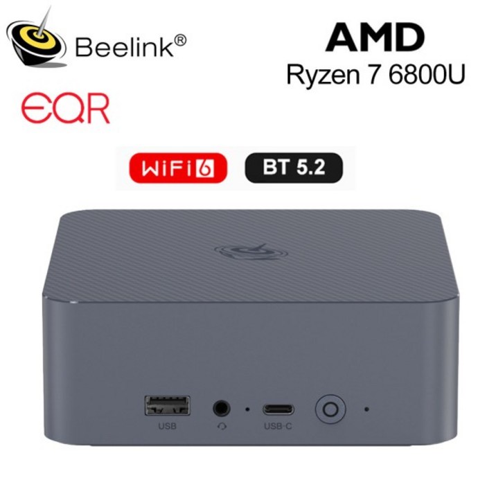 비링크 라이젠 5 6600H R7 6800U EQR6 미니 PC AMD DDR4 16GB 램 500GB 32G 1T SSD WiFi6 4K HD 데스크탑