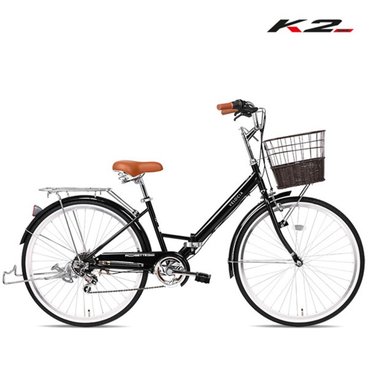 2025 케이투바이크 클래식 접이식 여성용자전거 쉘리FD 26인치 7단, 1개, 170cm, 쉘리FD로제떼 26인치 블랙 조립5종사은품