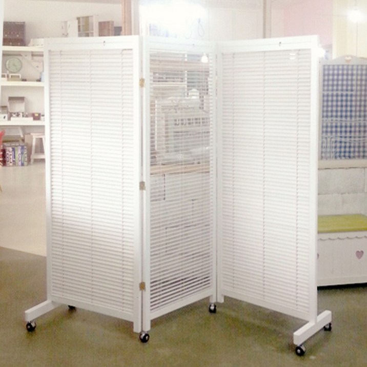 천연원목 인테리어 바퀴 블라인드 파티션 이동식 공간분리 칸막이 가림막