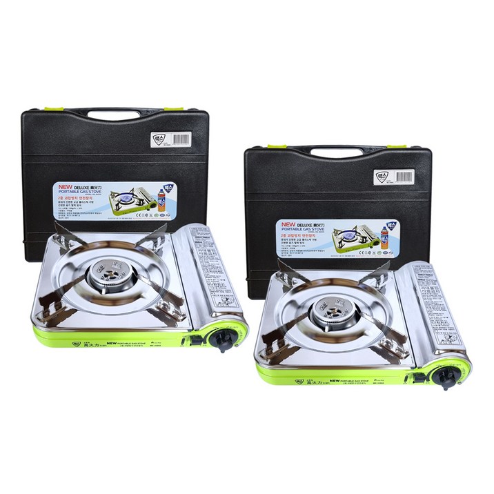 맥스 고화력 스텐 슬림 휴대용 가스렌지 MS-3500S x 2개 가스버너, 1세트