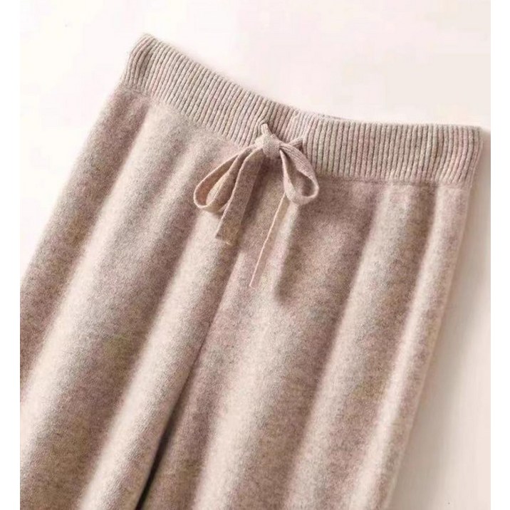 순수 캐시미어100 니트 팬츠 여성 바지 하이웨이스트 레깅스 스트레이트 와이드