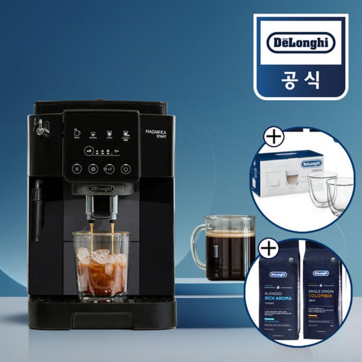 [카푸치노잔+원두 증정] 드롱기 전자동 커피머신 도피오 가정용 에스프레소머신, KRECAM220.21.BG