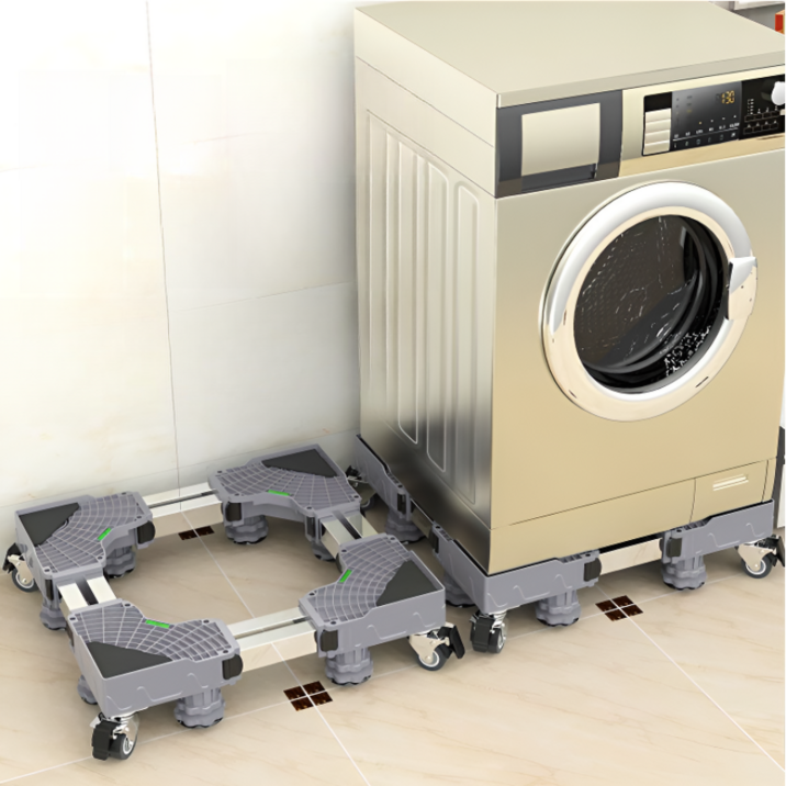 세탁기 건조기 냉장고 받침대 수평 높이조절 받침다리 이동바퀴, 2세트, 고급형