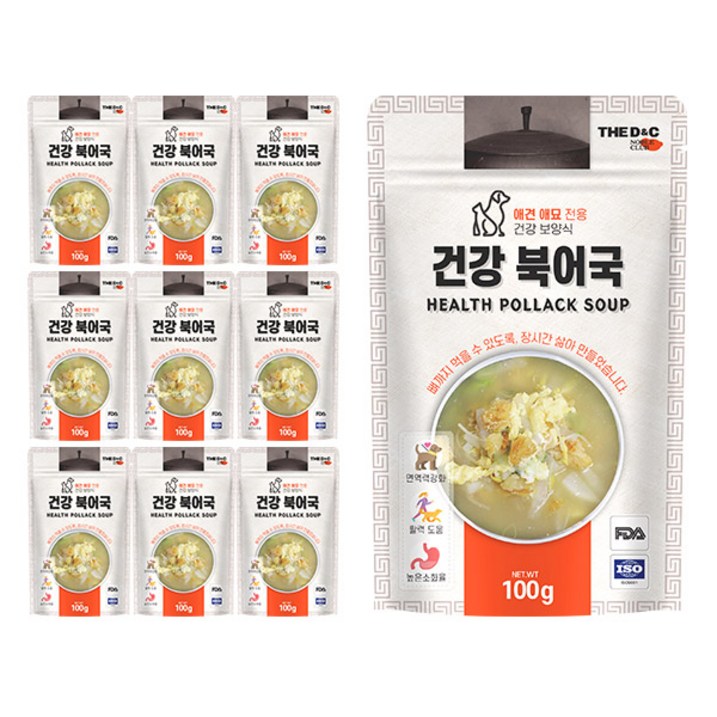 마이베프별자리스틱 더디앤씨 건강 강아지간식 파우치 100g, 북어국, 10개
