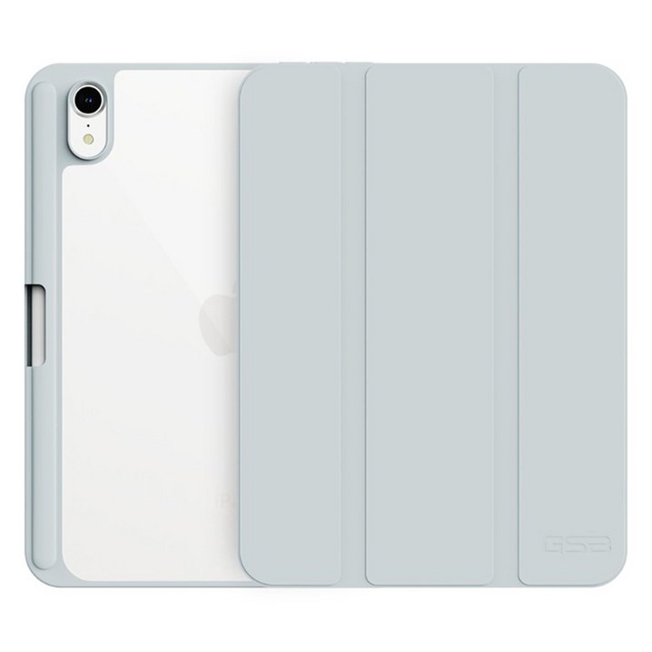 GSB 아이패드 애플펜슬 수납 클리어 하이브리드 케이스, 스카이블루