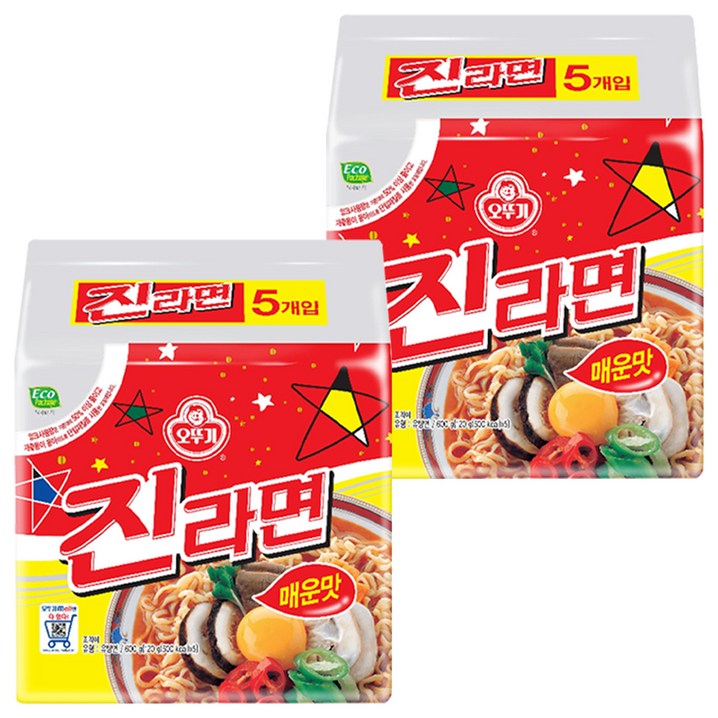 오뚜기 진라면 매운맛 120g, 10개 오뚜기 진라면 매운맛 120g, 10개
