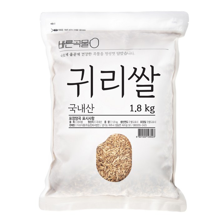 바른곡물 귀리쌀, 1.8kg, 1개