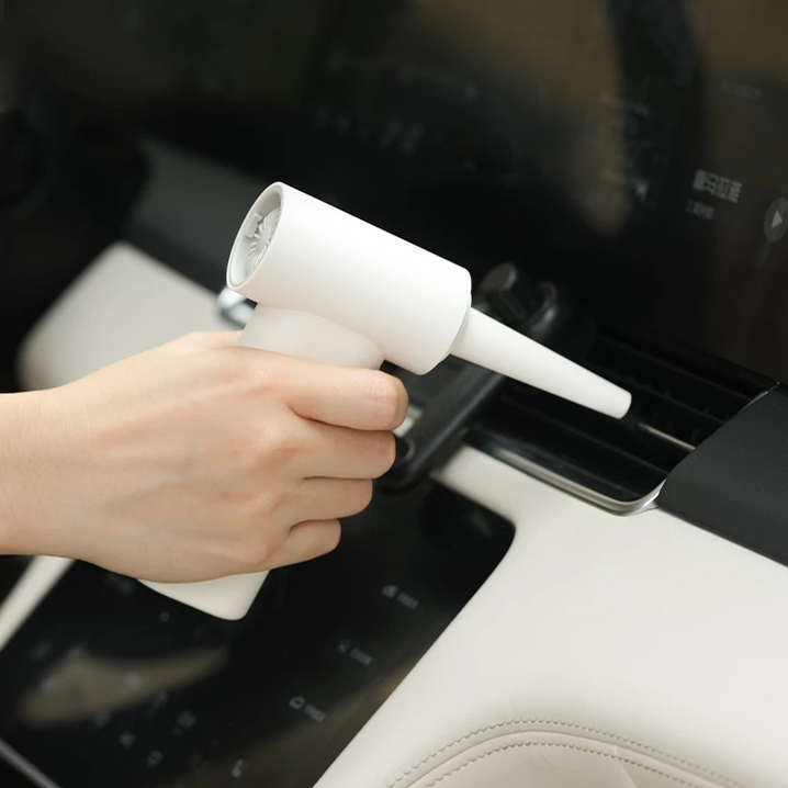 Delightzone 무선 초강력 에어건 130000 RPM 송풍 흡입 겸용 휴대용 차량 세차 캠핑 가정용, 화이트