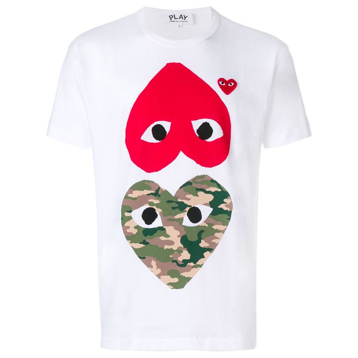 Comme Des Garçons Play꼼데가르송 플레이 하트 프린트 티셔츠