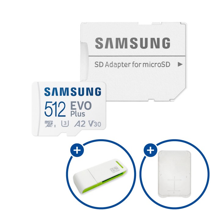 삼성전자 공식인증 정품 마이크로SD카드 EVO PLUS MBMC64SAKR SD카드 케이스 및 이엘 연두 카드 리더기 USB2.0 2in1, 1개