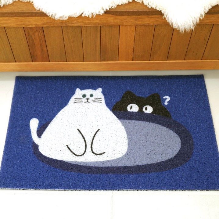 홀리무브 코일 현관 웰컴매트 PVC 고양이 화장실 매트 사막화방지, 블루, 1개