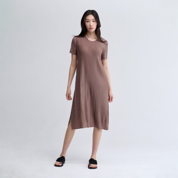플리츠미 A라인 폴딩 라운드넥 숏 슬리브 원피스EPOPM225025