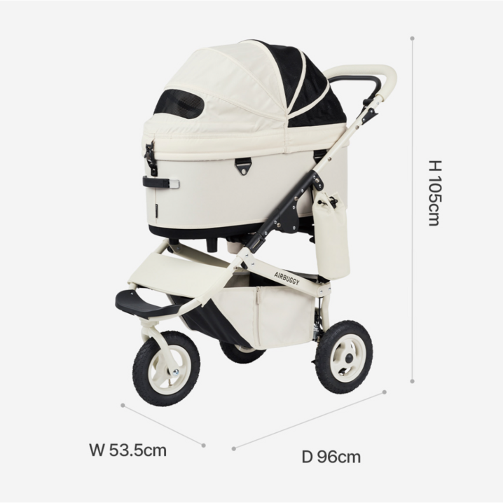 에어버기 돔3 프리미어 강아지유모차 크루즈라인 라지 2024  아이보리화이트 네이비