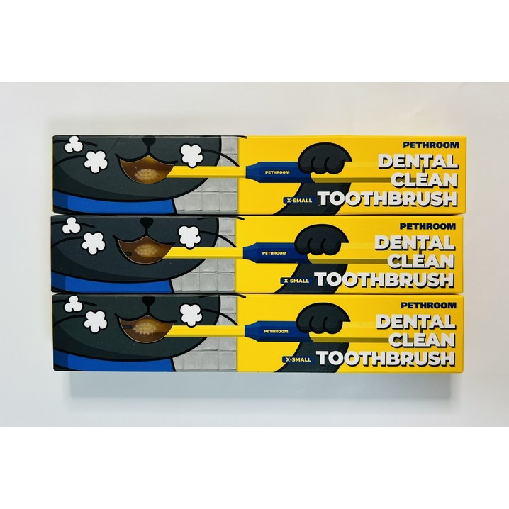 페스룸 반려동물 초소형 헤드와 프리미엄 항균 초극세사모 덴탈 클린 칫솔 XS