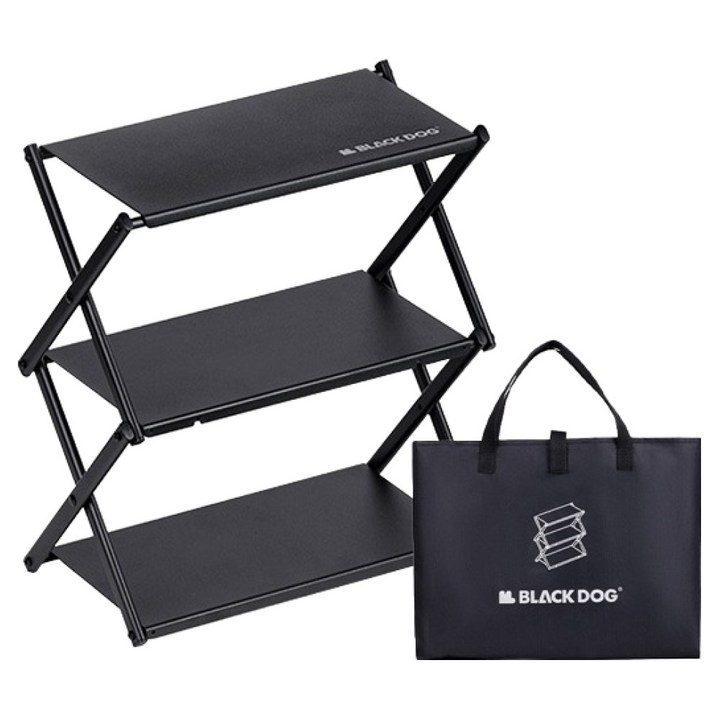 BLACKDOG 캠핑 접이식 3단선반 보조테이블 BD196