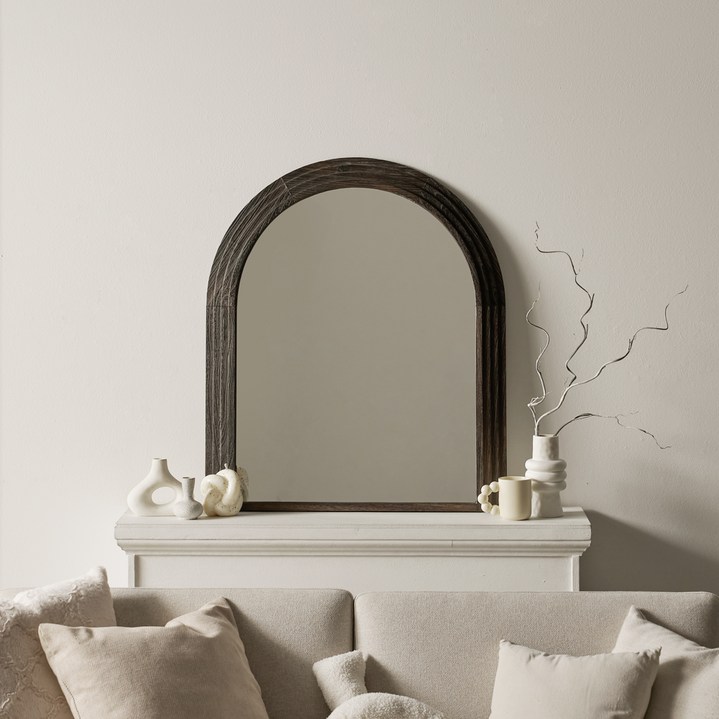 소르니아 케이트 아치형 900 원목 화장대 벽걸이 거울 KL001, 월넛