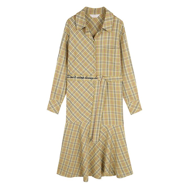 EnC 체크 롱 셔츠 원피스 ENOW11242W