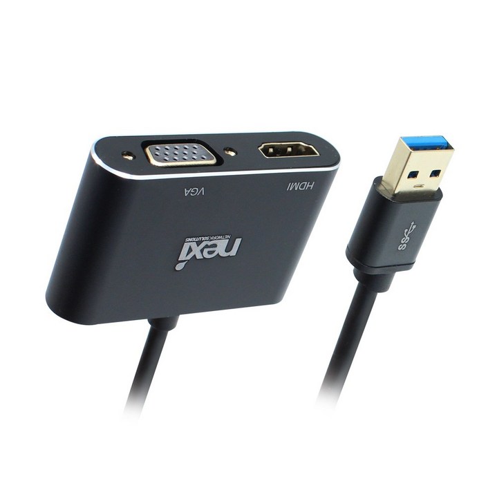 넥시 USB 3.0 to HDMI VGA 멀티 컨버터, 1개, NEXI NX-U30HDV[NX897]
