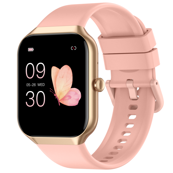 Donerton 통화가능 스마트워치 P99 1.96인치 대화면 한글판 GPS 스마트 워치, 블루투스, 4.953cm, 핑크 골드